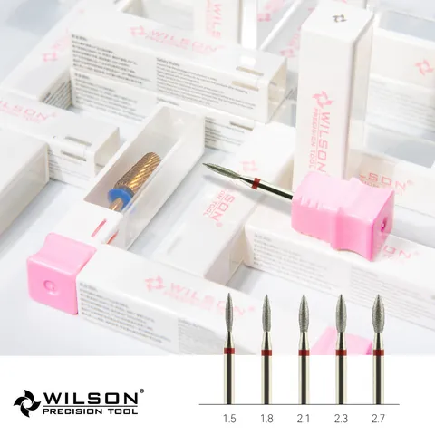 Professional Electroplated Diamond Nail Drill Bit Flame Shape Grinding Head With Protection Box For Cuticle Remover Manicure