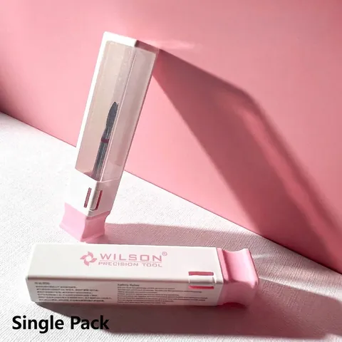 Professional Electroplated Diamond Nail Drill Bit Flame Shape Grinding Head With Protection Box For Cuticle Remover Manicure