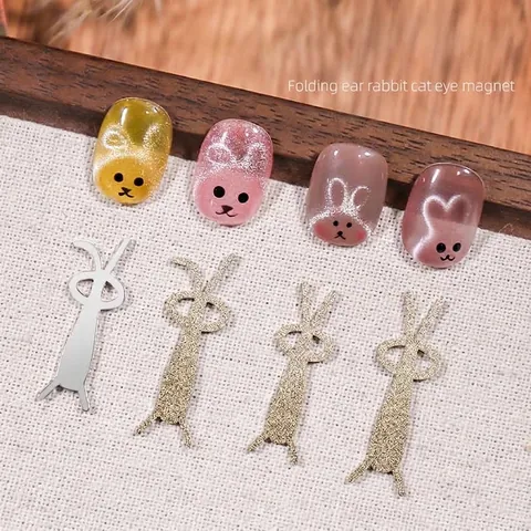 Rabbit Shape Cat Eye Nail Magnet Tool Heart Pattern Strong Magnet Plate Professional Manicure Tool For Nail Art Decoration
