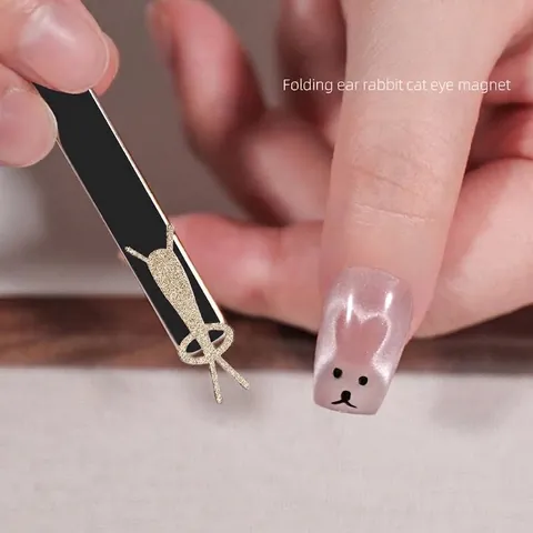 Rabbit Shape Cat Eye Nail Magnet Tool Heart Pattern Strong Magnet Plate Professional Manicure Tool For Nail Art Decoration