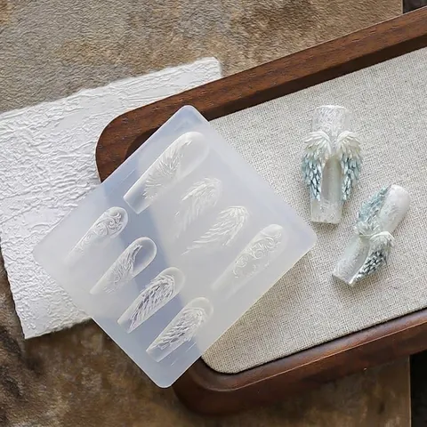 3D Siliconen Nagelkunst Reliëf Vorm Strik Hart Ster Aardbei Vleugel Kant Ontwerp DIY Nagel Decoratie Gereedschap