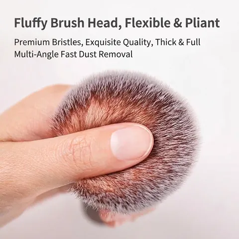 High-End Walnut Wood Handle Nail Dust Brush Portable Soft Artificial Fiber Cleaning Brush For Makeup Furniture Manicure Tools