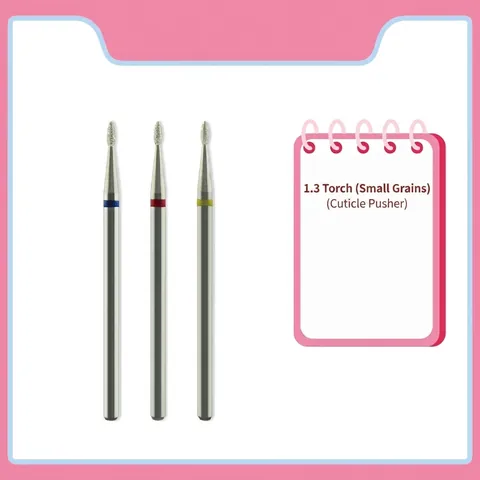 Professional Diamond Nail Drill Bit Torch Shape Bit For Electric Manicure Pedicure Machine Gel Removal Polishing Tool