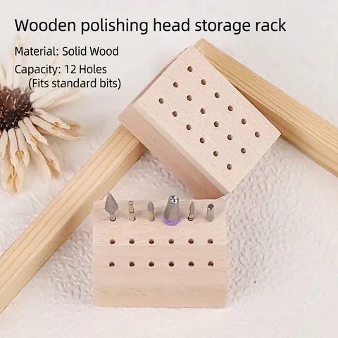 Supporto per Frese per Unghie in Stile Giapponese Scatola di Immagazzinaggio Organizzatore in Legno Naturale per Strumenti per Manicure Supporto