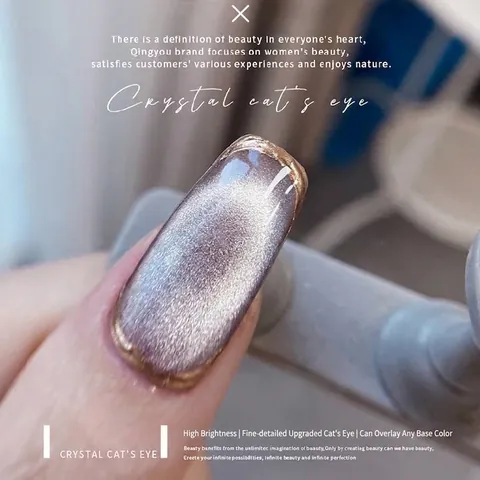Kristallen Kattenoog Gellak Hoge Dichtheid Magnetische Regenboog Zilver Glitter Nagelgel Voor Professionele Salon DIY Nail Art