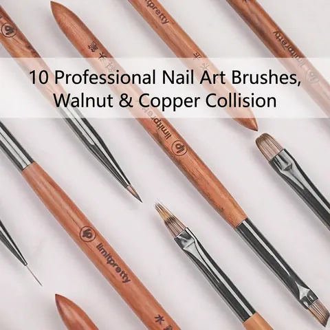 Pennello per Nail Art Professionale in Legno di Noce Liner Ultra Fine Penna per Pittura Sfumata Set di Pennelli per Manicure