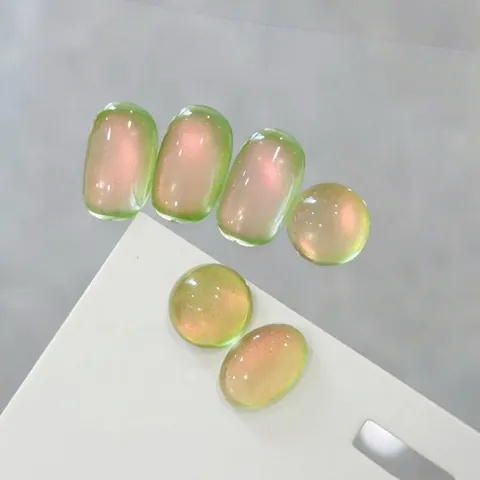 Transparent Green Pink Cat Eye Nail Gel Polish Glass Bead Effect Magnetic Soak Off Nail Art Gel For Women DIY Beauty