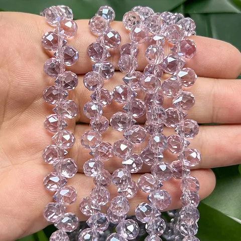 Cuentas de Gota de Agua de Cristal Artificial Facetadas con Forma de Fresa Agujero Transversal Cuentas Sueltas para Hacer Joyas DIY Collares Pulseras