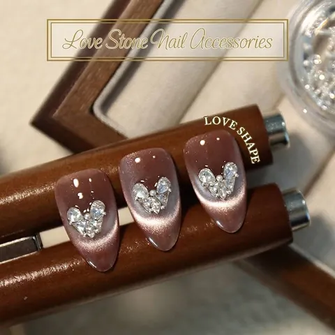 Hartvormige Nagelkunst Strass Zirconia Glimmende Flatback Kristallen Kralen Kunstparel DIY Manicure Decoratie Set