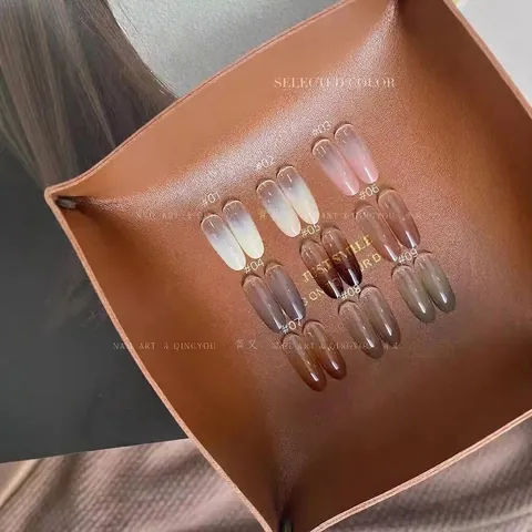 Solid Nail Art Gel Palette Caramel Cocoa Series Painting Gel Non-Wipe DIY Nail Polish Cream Palette For Salon Home Manicure