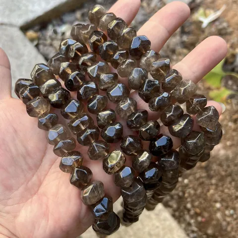 Perline Sfuse in Cristallo Naturale Sfaccettato Perline Irregolari a Forma di Bottone per Creazione Gioielli Fai-da-te Bracciale Collana Artigianato