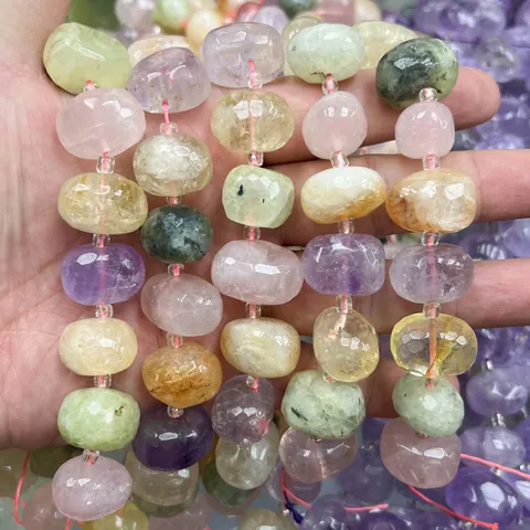 Perline di Pietra di Cristallo Naturale Sfaccettate Ovali Taglio Candy Perline Sfuse Semilavorate per DIY Gioielli Bracciale Collana Accessori
