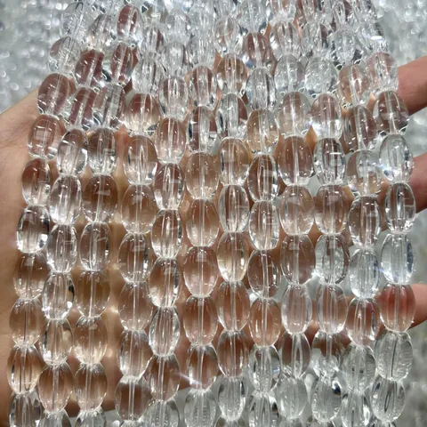 Natuurlijke Braziliaanse Wit Kristal Gefacetteerde Rijst Kralen Olijfvormige Losse Kralen Voor DIY Sieraden Maken Halfafgewerkte Strengen