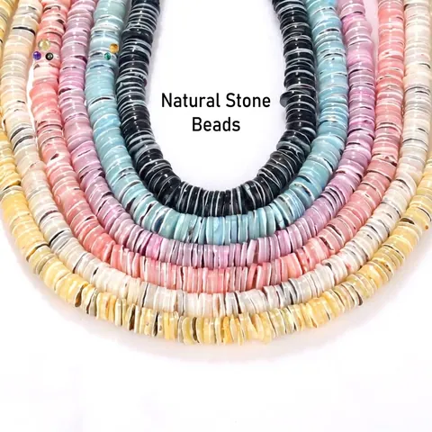 Natural Trochus Shell Beads Flat Round Heishi Spacer Shell Pieces For DIY Jewelry Making Bracelet Necklace Handmade Craft