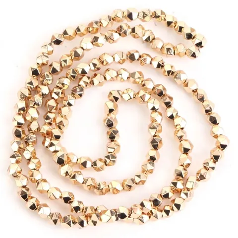 Cuentas de Hematita Facetadas para la Fabricación de Joyas Piedra Natural Chapada en Agua Cuentas Sueltas Accesorios Joyería DIY para Mujeres Hombres