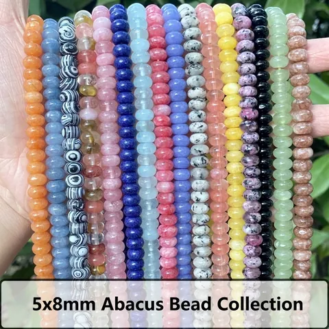 Naturstein Perlen Abakus Form Kristall Tigerauge Edelstein Lose Zwischenperlen Für DIY Schmuckherstellung Halskette Armband Zubehör