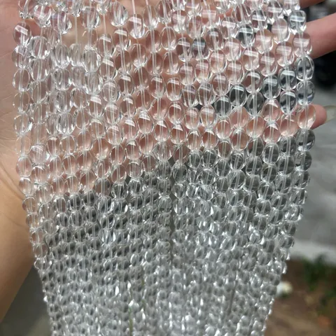 Natuurlijke Brazilië Helder Witte Kristallen Kralen 6x8mm Newzhu Vorm Losse Kralen DIY Sieraden Voor Ketting Armband Accessoires