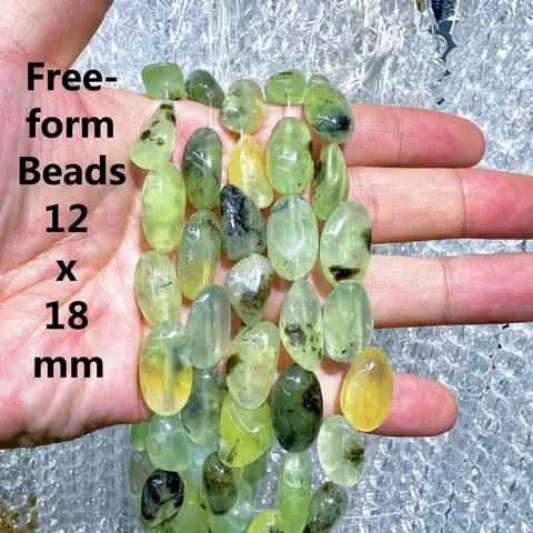 Natural Prehnite Irregular Nugget Beads Transparent Green Semi-Precious Gemstone Loose Beads For Jewelry Making DIY Bracelet Necklace Handcraft