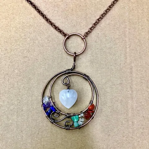 Collana con Pendente Albero della Vita in Cristallo Agata a Cuore Avvolto a Mano Gioielli Chakra in Pietra Naturale Bohemian per Donna