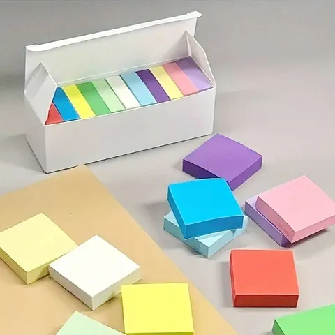 Colorful Square Sticky Notes Self-Adhesive Mini Memo Pads For Student Office Reminders Index Sorting Labels With Storage Case