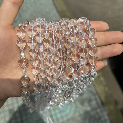 Natuurlijke Braziliaanse Wit Kristal Hart Losse Kralen Gepolijst Helder Kwartas Edelsteen Kralen Voor DIY Sieraden Maken Armband Ketting