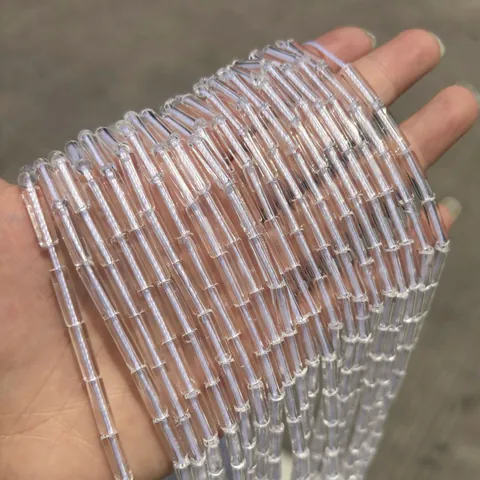 Natuurlijke Braziliaanse Witte Kristallen Cilindrische Buis Kralen Graad A Heldere Kwarts Losse Kralen Voor DIY Sieraden Maken Handgemaakte Armband Ketting Materialen