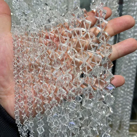 Natuurlijk Braziliaans Bergkristal Losse Kralen Vierkante Diagonale Suikerklontje Kristallen Kralen Voor DIY Sieraden Maken Accessoires