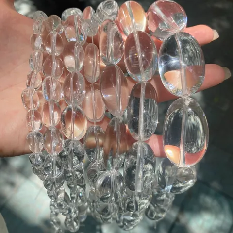 Natuurlijke Braziliaanse Witte Kristal Losse Kralen Getrommelde Onregelmatige Ronde Heldere Kwartskralen Voor DIY Armband Ketting Sieraden Maken