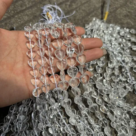 Natuurlijke Braziliaanse Wit Kristal Hart Losse Kralen Gepolijst Helder Kwartas Edelsteen Kralen Voor DIY Sieraden Maken Armband Ketting