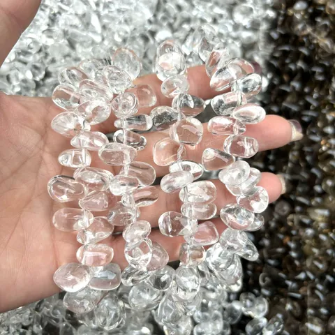 Cuentas Irregulares de Cristal Blanco Natural de Brasil y Cuarzo Ahumado para Creación de Joyas DIY Collares Piedras Preciosas Sueltas