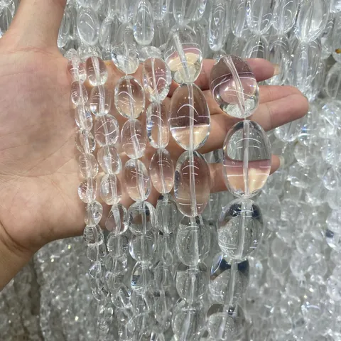 Natuurlijke Braziliaanse Witte Kristal Losse Kralen Getrommelde Onregelmatige Ronde Heldere Kwartskralen Voor DIY Armband Ketting Sieraden Maken