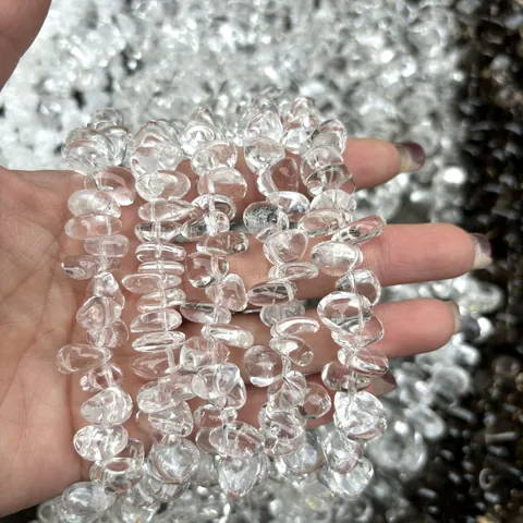 Cuentas Irregulares de Cristal Blanco Natural de Brasil y Cuarzo Ahumado para Creación de Joyas DIY Collares Piedras Preciosas Sueltas