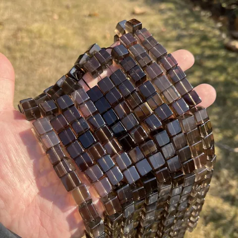 Natuurlijke Brazilië Bergkristall Rookkwarts Kubus Kralen Heldere Ijsblokje Vormige Losse Kralen Voor DIY Sieraden Maken Accessoires