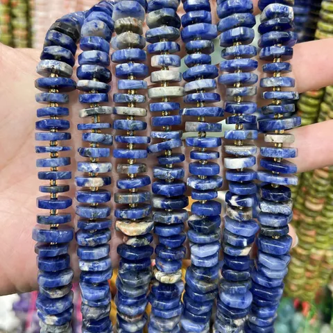 Perline Abaco Sfaccettate in Pietra Naturale Perline Distanziatrici in Pietra Preziosa Per Creazione Gioielli Fai Da Te Bracciale Collana Artigianato