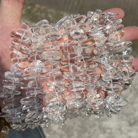 Natuurlijke Braziliaanse Bergkristal Onregelmatige Platte Staaf Kralen Voor DIY Sieraden Maken Helder Kwarts Vrije Vorm Voor Handgemaakte Accessoires