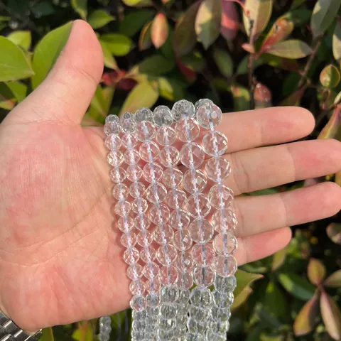 Natuurlijke Braziliaanse A-Kwaliteit Bergkristal Kralen 64 Facetten Ronde Heldere Losse Kralen Voor DIY Sieraden Maken