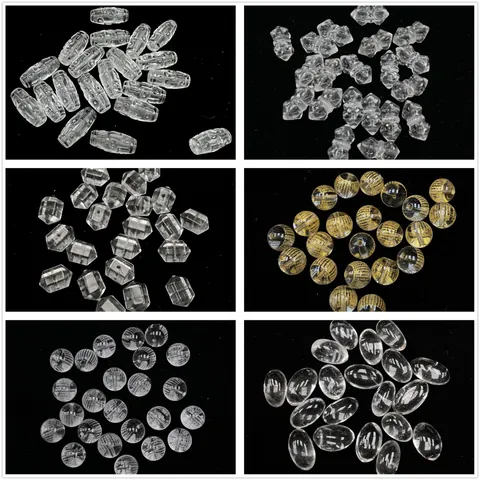 Cuentas de Cristal de Cuarzo Ahumado Blanco Natural Facetado Accesorios Pulsera DIY Sutra Budista Vajra Cuentas Talladas