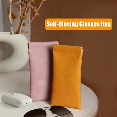 Portable Automatic Closure Glasses Pouch Soft Microfiber Leather Sunglasses Bag Protective Storage Sleeve For Men Women