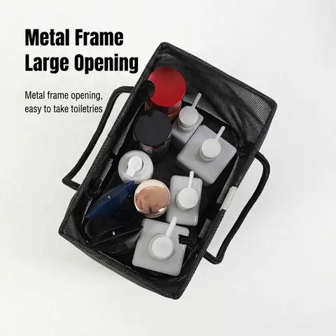 Borsa da Toilette a Rete di Grande Capacità Borsa da Doccia Portatile Traspirante per Organizzazione Bagno e Viaggio Cesto da Bagno a Rapida Asciugatura