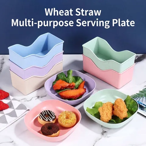 Modern Minimalist Square Plastic Bone Scrap Plate For Dining Table Eco-friendly Small Snack Serving Dish Tabletop Trash Tray