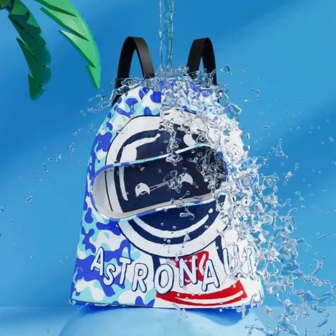 Wasserdichter Schwimmrucksack Für Kinder Trocken-Nass-Trennung Cartoon Astronaut Meerjungfrau Kordelzugbeutel Für Strand Sport Kinder
