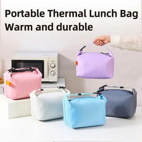 Large Capacity Insulated Lunch Bag Oxford Cloth Waterproof Thermal Bento Bag Portable Picnic Bag For Office School Outdoors