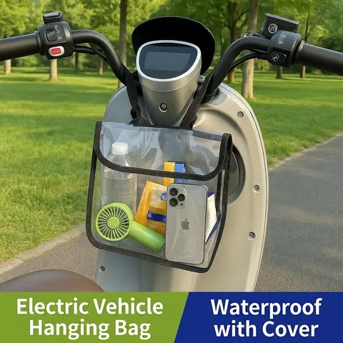 Waterproof PVC Electric Scooter Front Hanging Bag Large Capacity Transparent Storage Pouch With Magnetic Buckle Bike Accessories