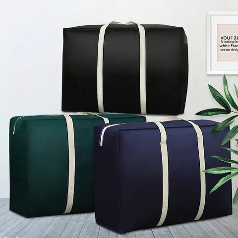 Extra Large Nonwoven Moving Storage Bag Reinforced Handles Zippered Waterproof Quilt Luggage Organizer Dormitory Packing Pouch