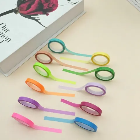 Notas Adhesivas Transparentes de PET Color Macarrón Fluorescente Ultrafinas para Estudiantes Pestañas de Índice de Lectura Marcadores de Tiras Largas Cinta Adhesiva