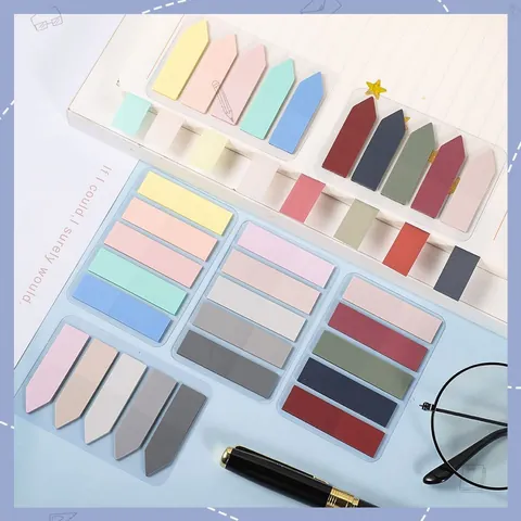 Translucent PET Morandi Index Tabs Macaron Waterproof Sticky Notes Self Adhesive Page Markers For Journaling Office Book Marking