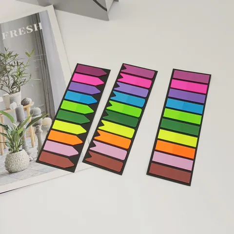 Multicolor PET Index Tabs Sticky Notes Fluorescent Morandi Arrow Swallowtail Rectangle Page Markers For Book Reading Office School Supplies