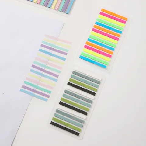 Creative Translucent PET Slim Index Tabs Self-Adhesive Sticky Notes Colorful Page Markers Stationery Stickers For Book Scrapbooking Students Office