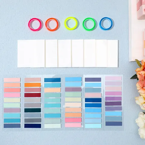 Multicolor Transparent Waterproof Roller Page Markers Fluorescent Index Tabs Sticky Notes For Books Office School Stationery Supplies