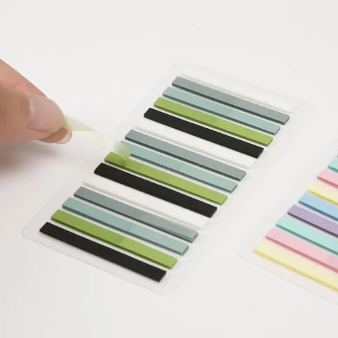 Creative Translucent PET Slim Index Tabs Self-Adhesive Sticky Notes Colorful Page Markers Stationery Stickers For Book Scrapbooking Students Office